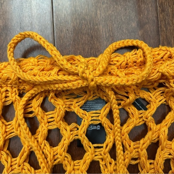 Ecote Urban Outfitters Tangerine Open Knitted Fringe Maxi Cover Up Skirt, SizeXS - Picture 5 of 7